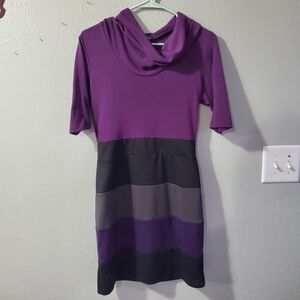 BeBop Purple and Black Midi Dress